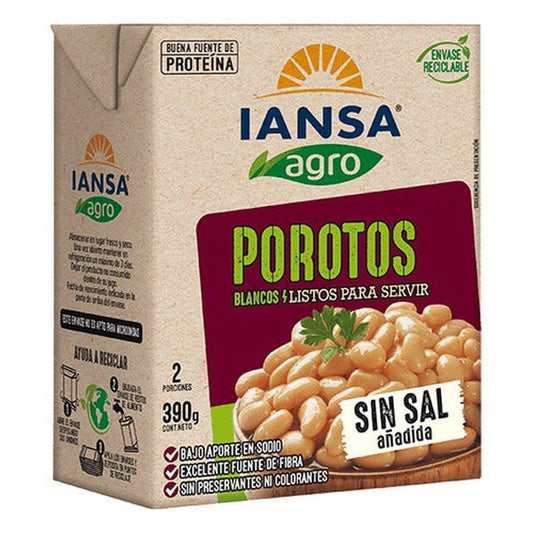 Porotos Blancos En Caja 390g Listos Iansa