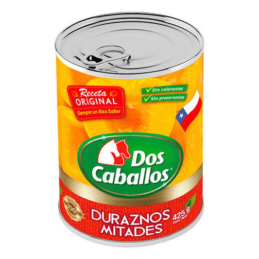 Duraznos En Mitades 425g Conserva Dos Caballos