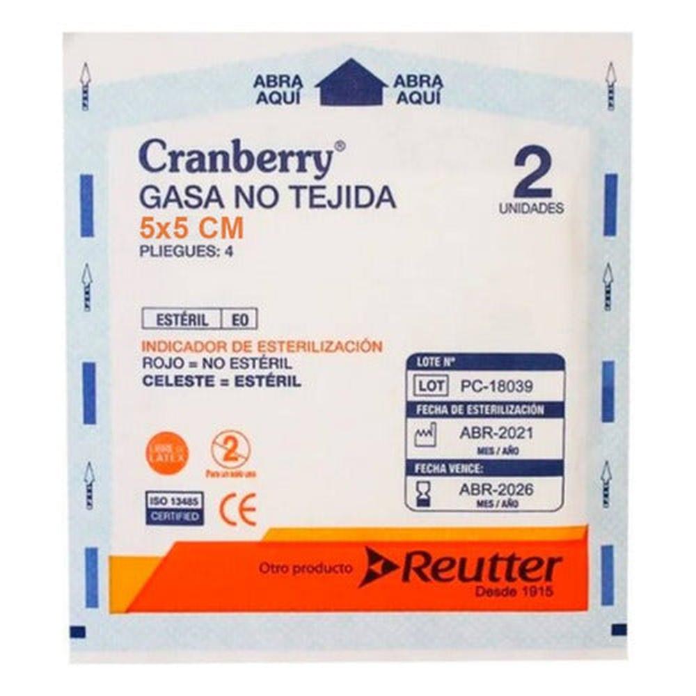 Gasa Estéril No Tejida 5x5 Cm 50 Sobres Cranberry