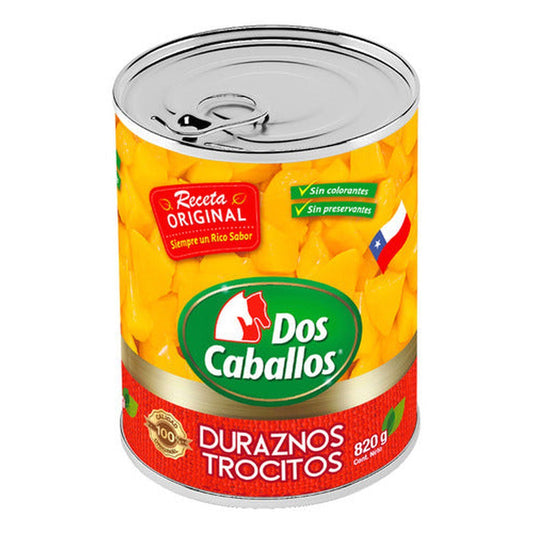 Duraznos En Trocitos 820g Conserva Dos Caballos