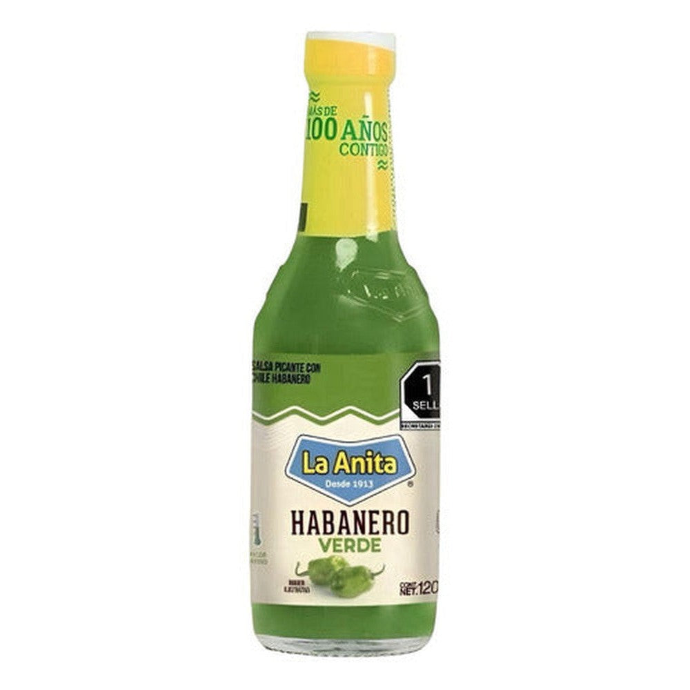Salsa Picante Habanero Verde 120ml La Anita México