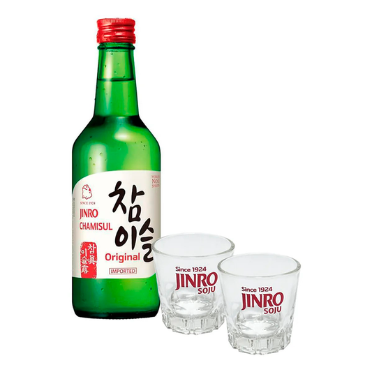 Soju Coreano 360 Ml  Con 2 Vasos De Soju