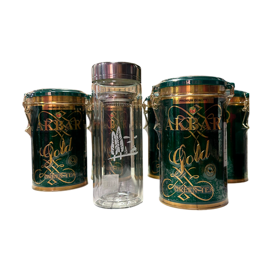 Termo Vidrio Templado + Té Verde GOLD