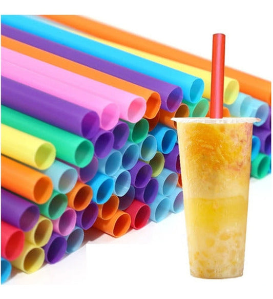 Bombilla De Plástico Para Bubble Milk Tea Colores X50