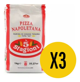 Pack X3 Harina Pizza 5 Stagioni 00 Italiana - Lireke