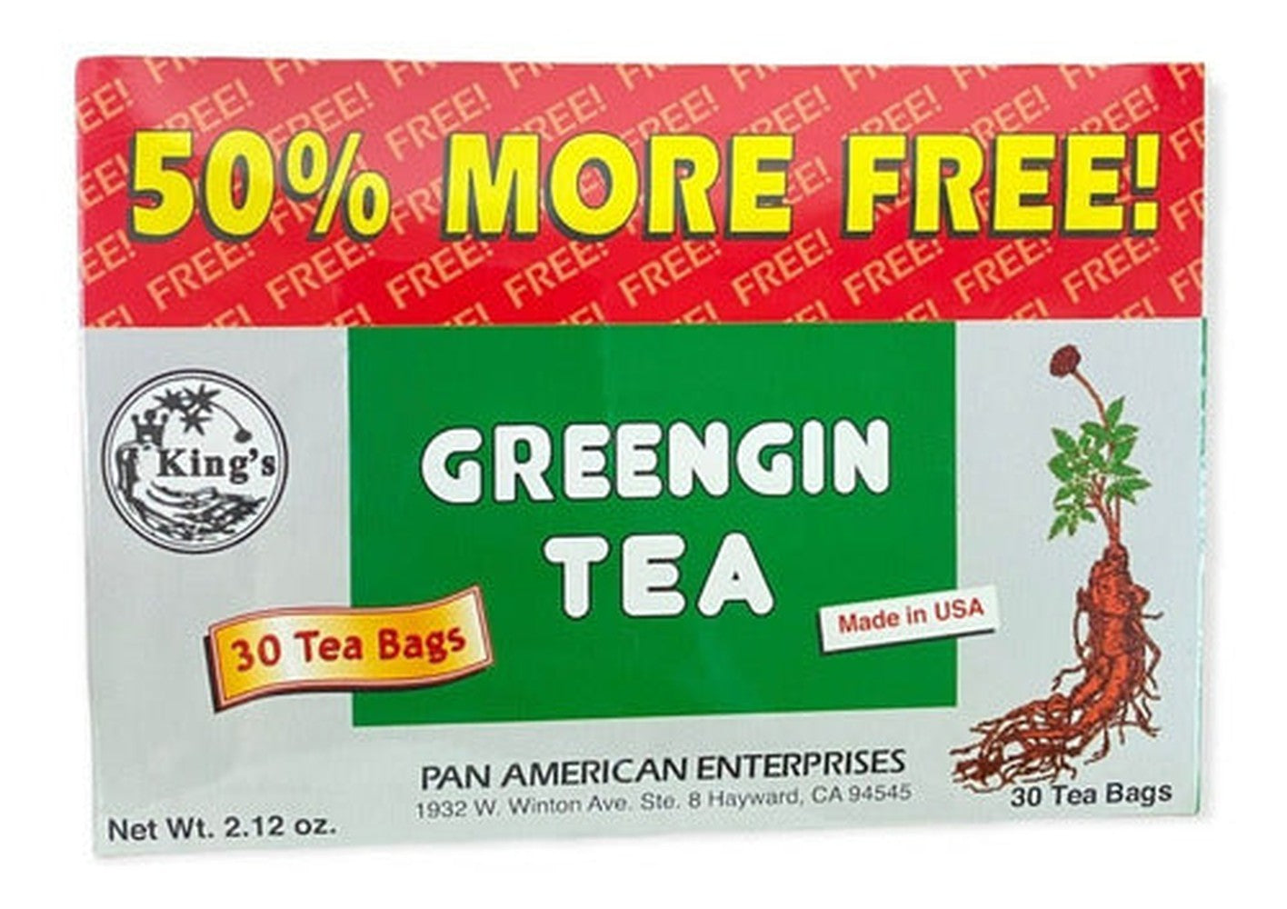 Té Adelgazante Greengin U.s.a.(ginseng) 30 Bolsitas