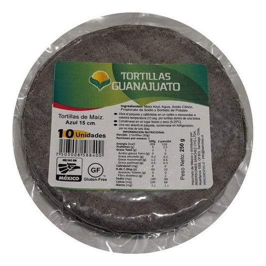 Tortillas De Maíz Azul 10 Unid. Guanajuato