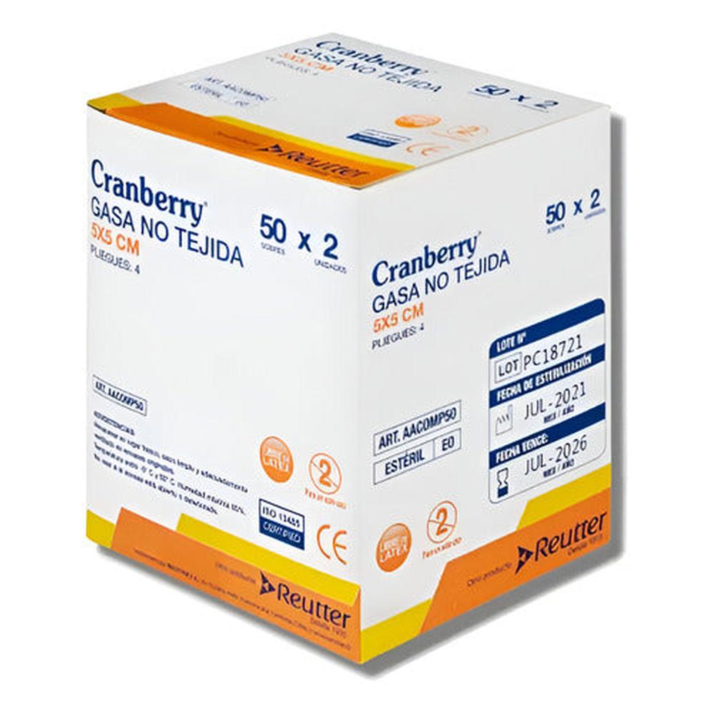 Gasa Estéril No Tejida 5x5 Cm 50 Sobres Cranberry