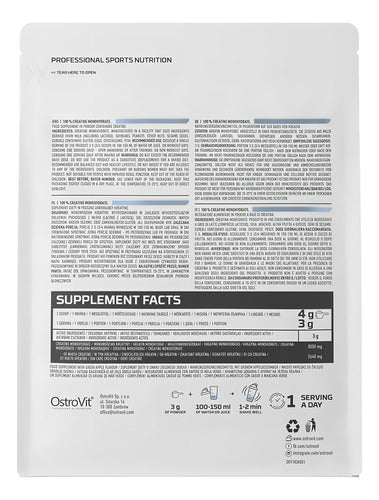 Creatina Monohydrate 300 Gramos Sin Sabor Ostrovit En Polvo