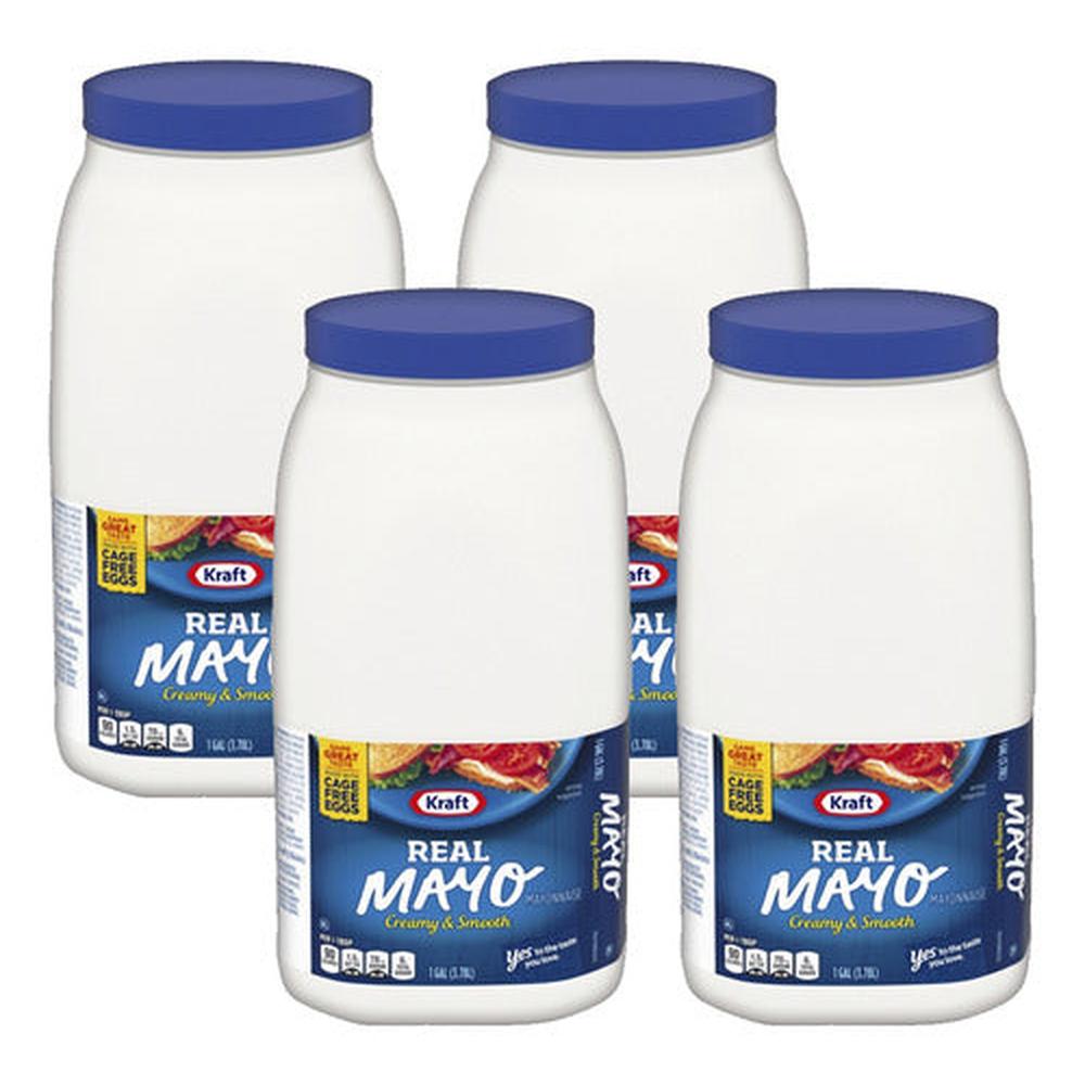 Pack 4 Mayonesa Kraft Real Mayo 1 Galón 3,78 Lts