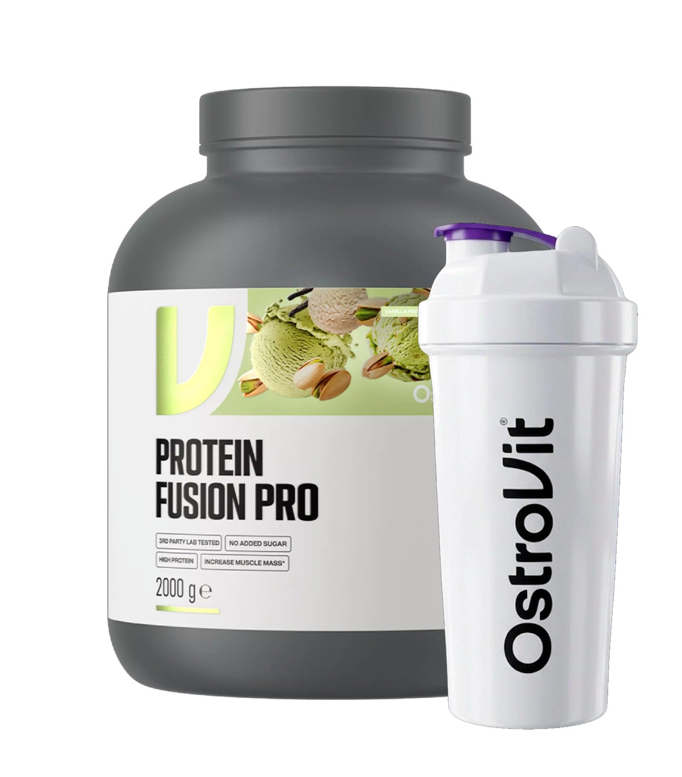 Proteina Fusion Pro 2kg Ostrovit Vanilla Pistacho Dream + Shaker