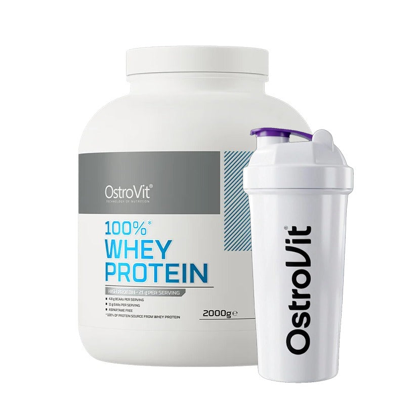 Proteina 100% Whey 2kg Ostrovit Sabor French Vanilla + Shaker