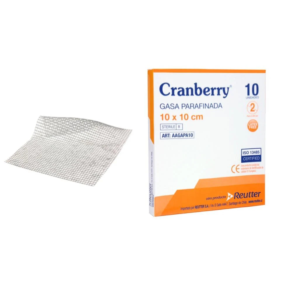 Gasa Parafinada 10x10cm caja De 10 unid. Cranberry
