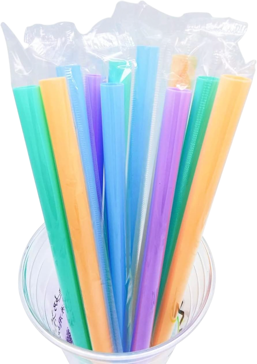 Bombilla De Plástico Para Bubble Milk Tea Colores X50