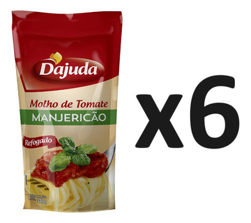 Pack X6 Salsa De Tomate Con Albahaca D'ajuda 340g - Lireke