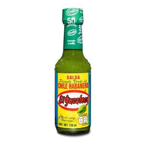 Salsa Picante Verde De Chile Habanero El Yucateco 120 Ml.