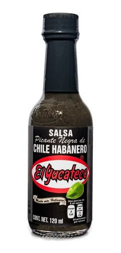 Salsa Picante Negra De Chile Habanero El Yucateco 120 Ml.