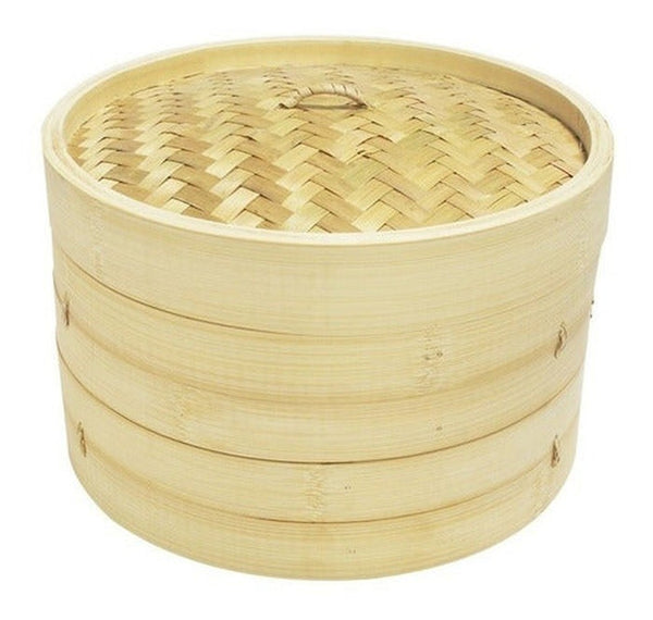 Olla Vaporera De Bambú 22,8 Cm Dos Niveles - Lireke
