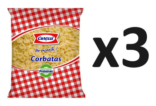 Pack X3 Pasta Corbatas Carozzi 400g - Lireke