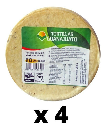 Pack 4 Paquetes Tortillas De Maíz Blanco 250 Gr - Lireke
